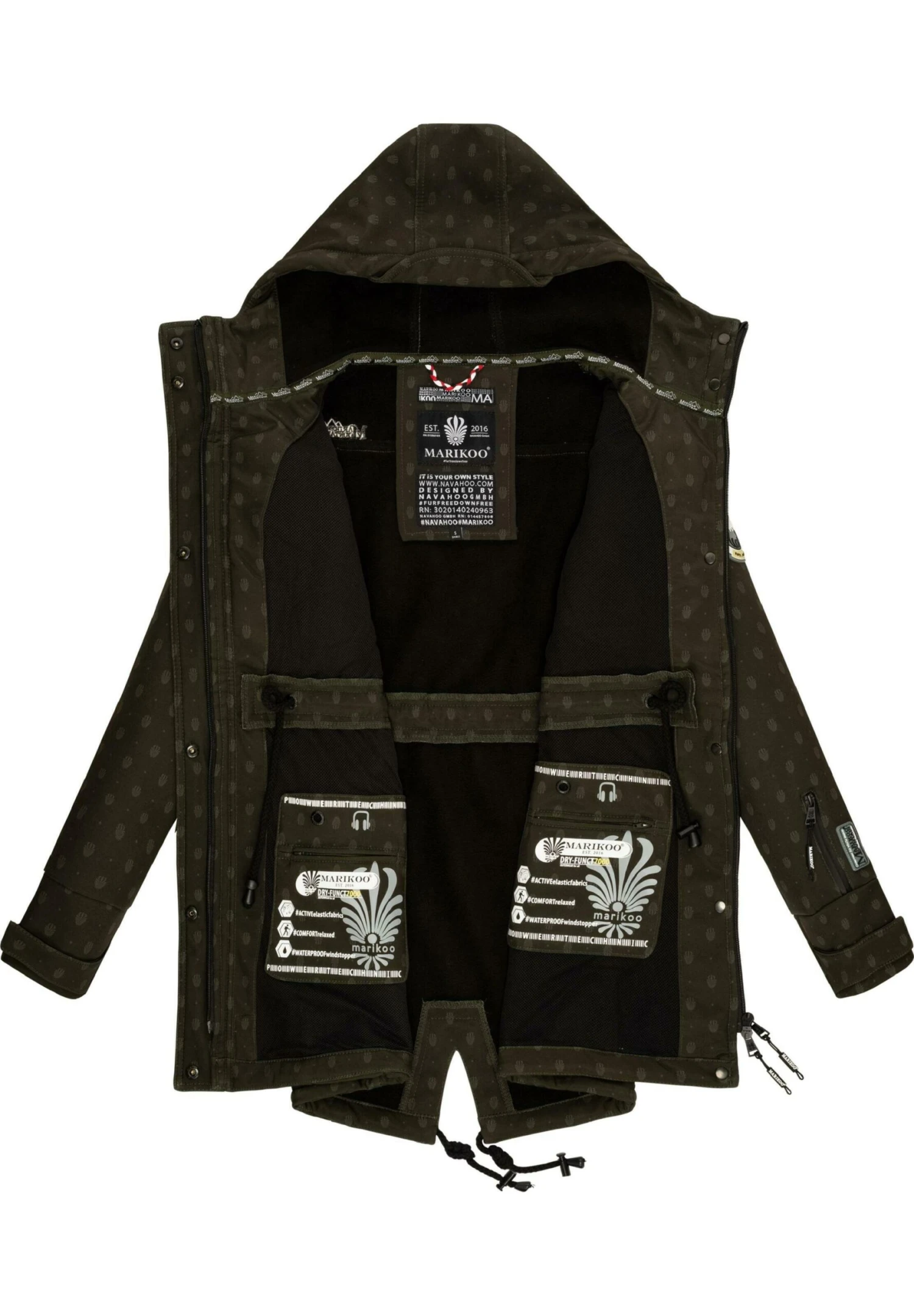 Marikoo ZimtzickeParkaDark Olive W Print Donna Cappotti M5M21U005-N12 4 Marikoo ZimtzickeParkaDark Olive W Print Donna Cappotti M5M21U005-N12 - immagine 4