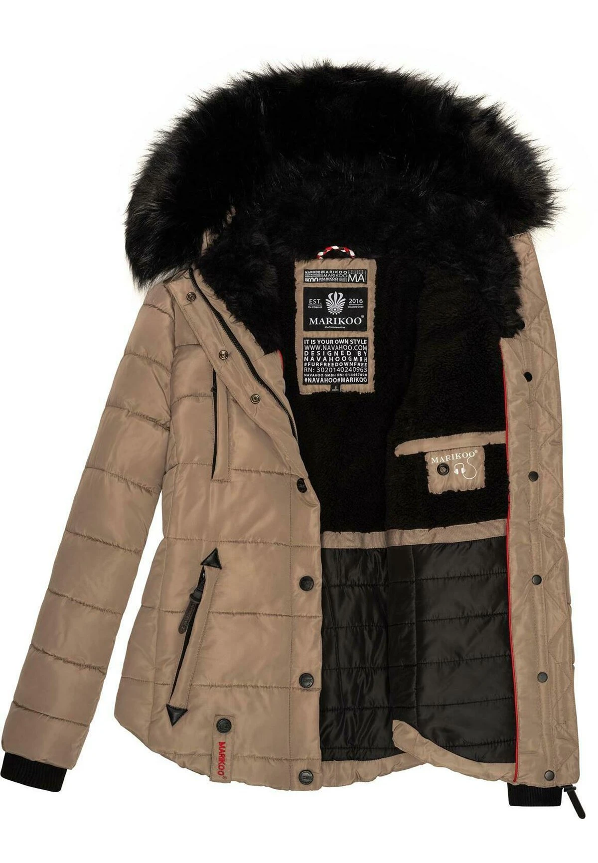 Marikoo LotusblüteGiacca InvernaleTaupe Donna Giacche E Blazer M5M21G002-B11 4 Marikoo LotusblüteGiacca InvernaleTaupe Donna Giacche E Blazer M5M21G002-B11 - immagine 4