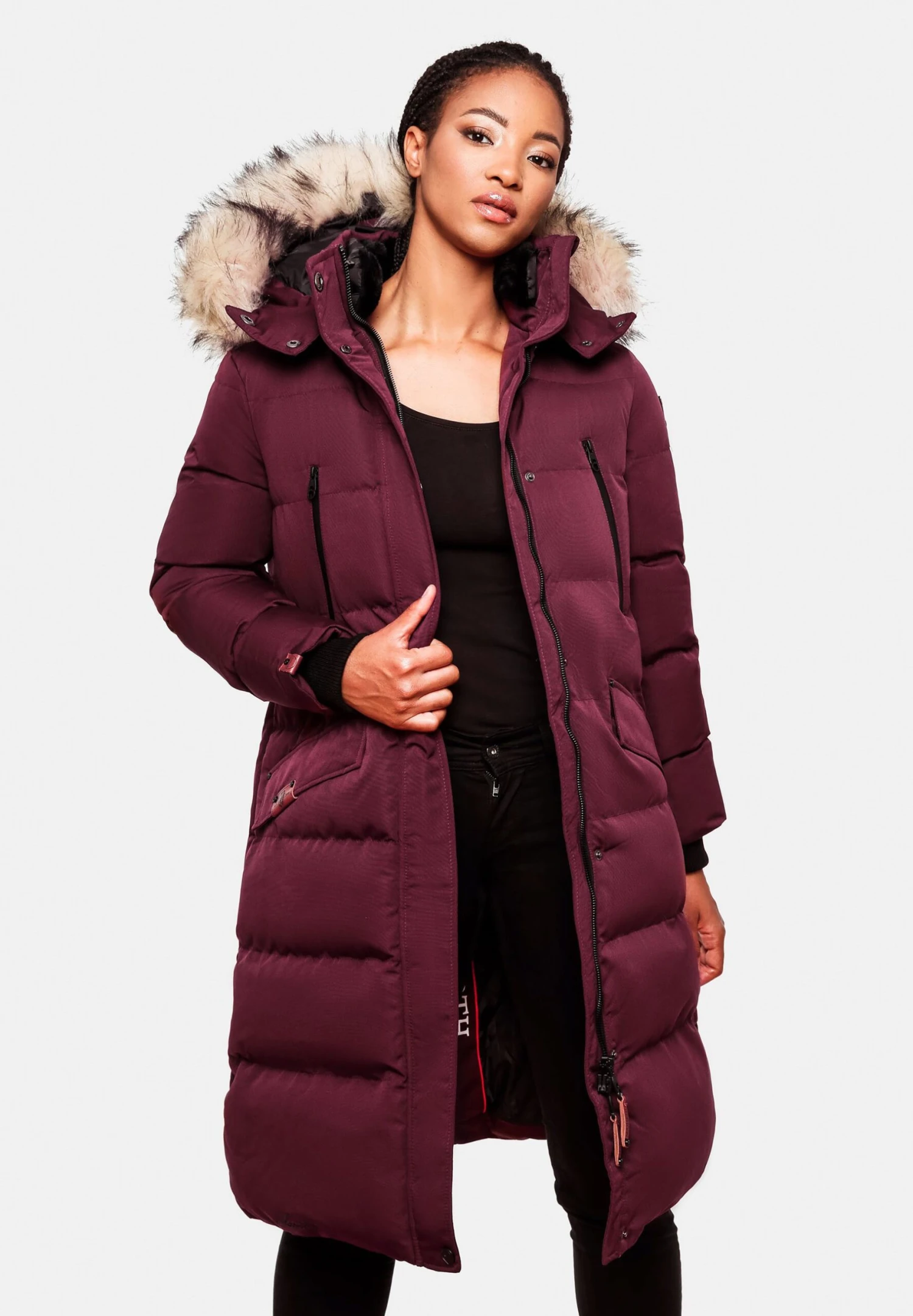 Marikoo Cappotto InvernaleDark Red Melange Donna Cappotti M5M21U017-G11 3 Marikoo Cappotto InvernaleDark Red Melange Donna Cappotti M5M21U017-G11 - immagine 3