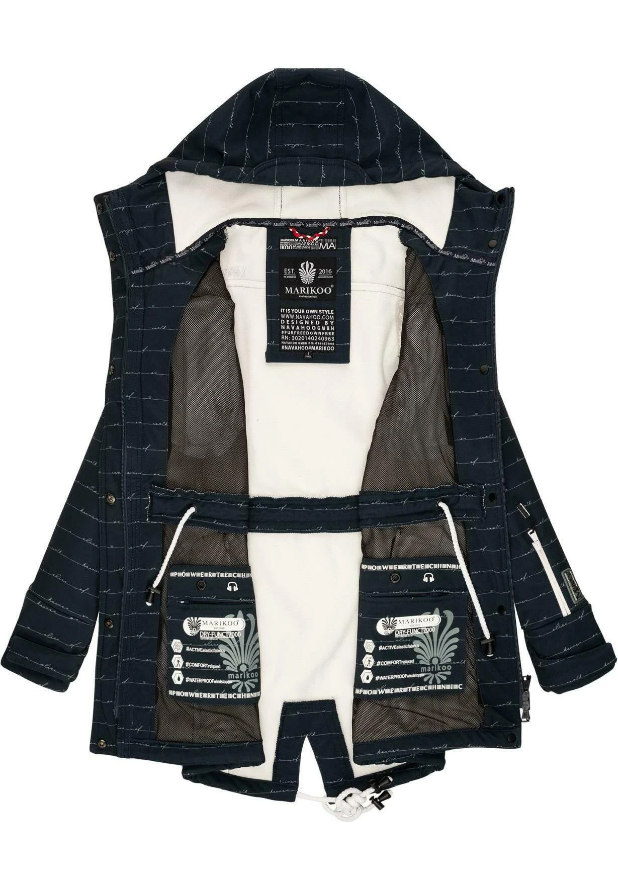 Marikoo ZimtzickeParkaNavy Lines Donna Giacche E Blazer M5M21U005-K18 4 Marikoo ZimtzickeParkaNavy Lines Donna Giacche E Blazer M5M21U005-K18 - immagine 4