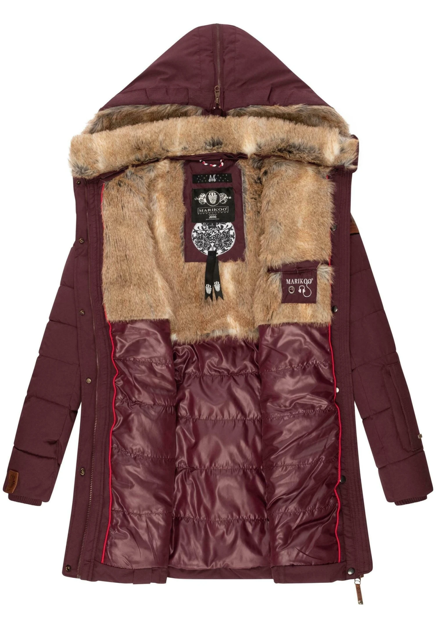Marikoo LieblingsCappotto InvernaleDark Red Melange Donna Cappotti M5M21U00F-G12 2 Marikoo LieblingsCappotto InvernaleDark Red Melange Donna Cappotti M5M21U00F-G12 - immagine 2