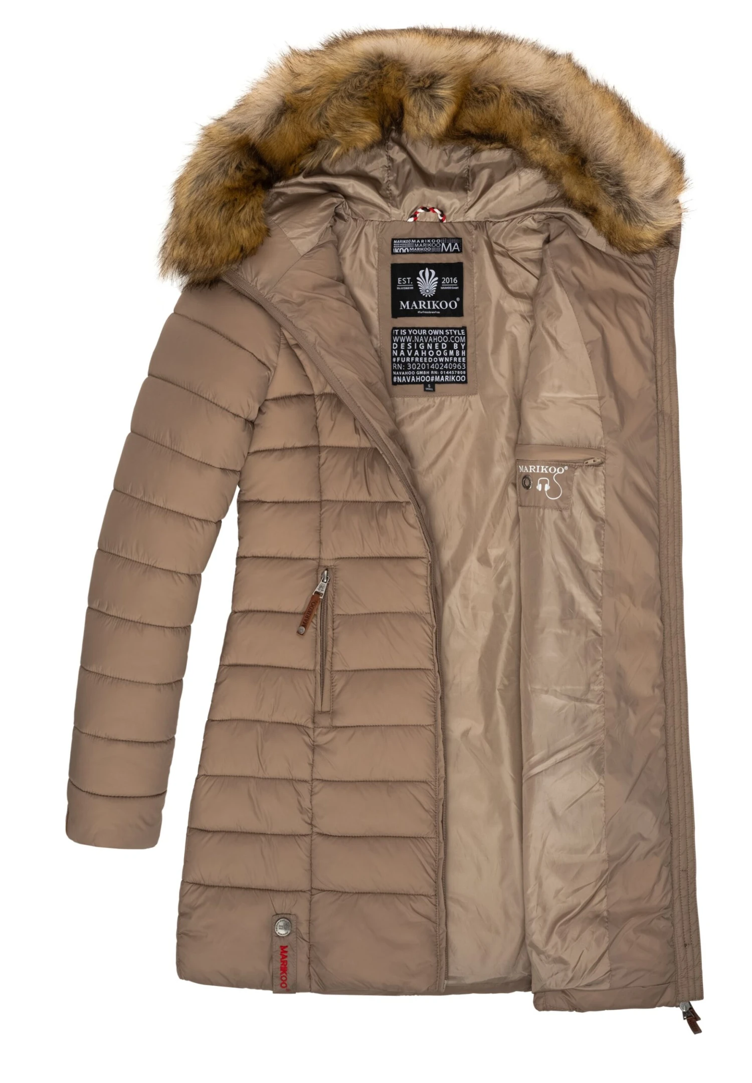 Marikoo SteppCappotto InvernaleTaupe Donna Cappotti M5M21U001-B11 3 Marikoo SteppCappotto InvernaleTaupe Donna Cappotti M5M21U001-B11 - immagine 3