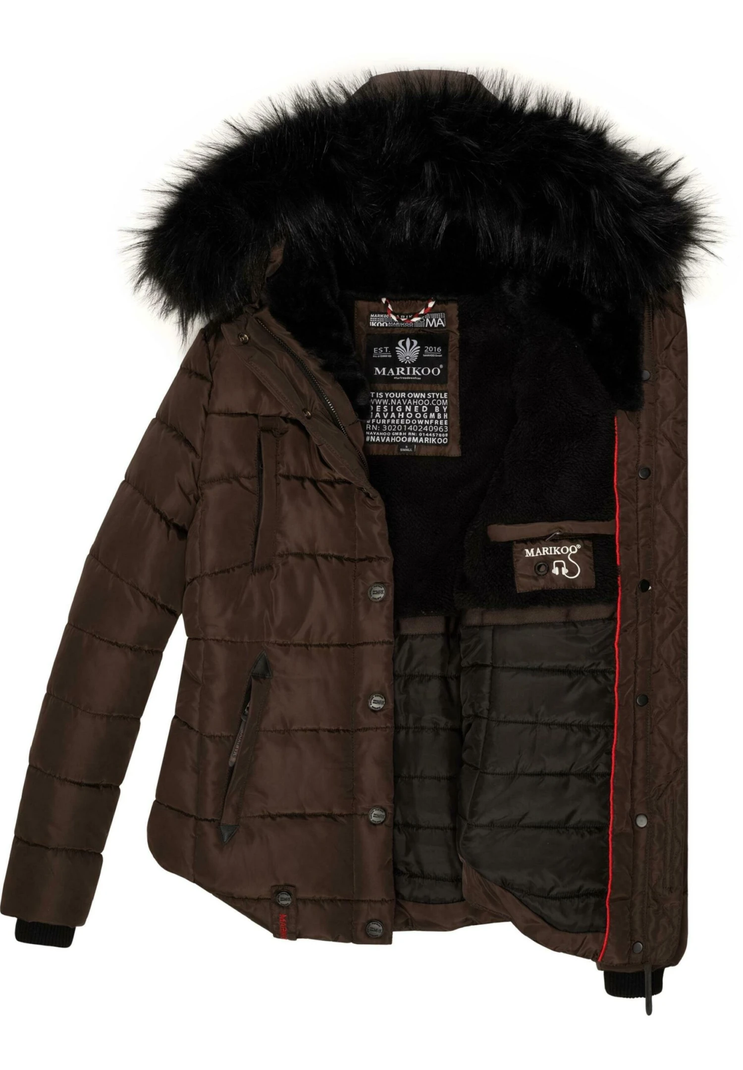 Marikoo LotusblüteGiacca InvernaleDark Choco Donna Giacche E Blazer M5M21G002-O12 3 Marikoo LotusblüteGiacca InvernaleDark Choco Donna Giacche E Blazer M5M21G002-O12 - immagine 3