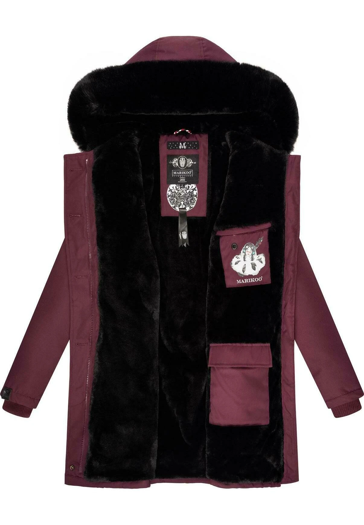 Marikoo Karambaa - Cappotto Invernale - Dark Red Melange 2 Marikoo Karambaa - Cappotto Invernale - Dark Red Melange - immagine 2
