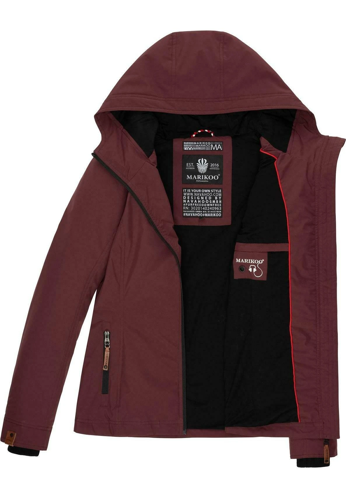 Marikoo BrombeereGiacca OutdoorDark Red Melange Donna Giacche E Blazer M5M21U010-G11 2 Marikoo BrombeereGiacca OutdoorDark Red Melange Donna Giacche E Blazer M5M21U010-G11 - immagine 2